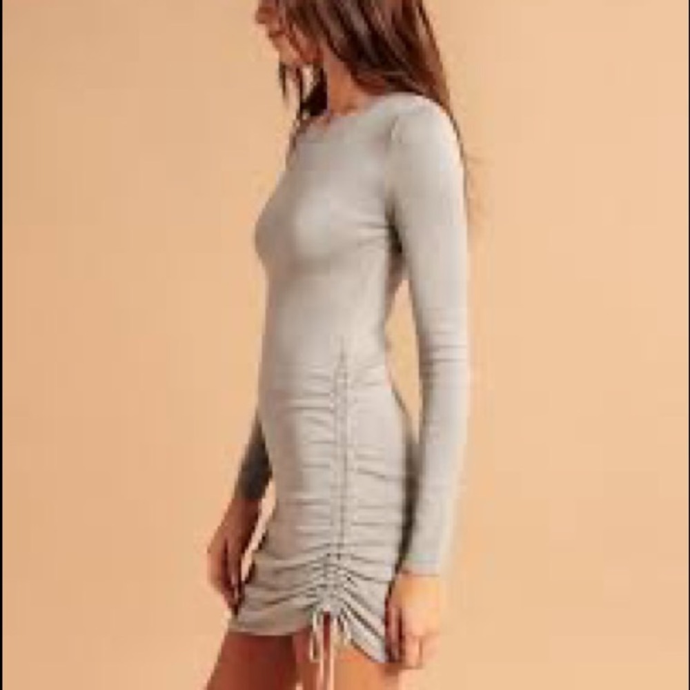 Abercrombie Sparkly Asymmetrical Ruched Mini Sweater Dress XS